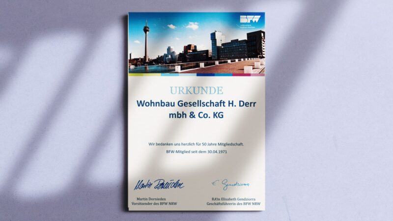 50 Jahre Mitgliedschaft beim BFW Nordrhein-Westfalen